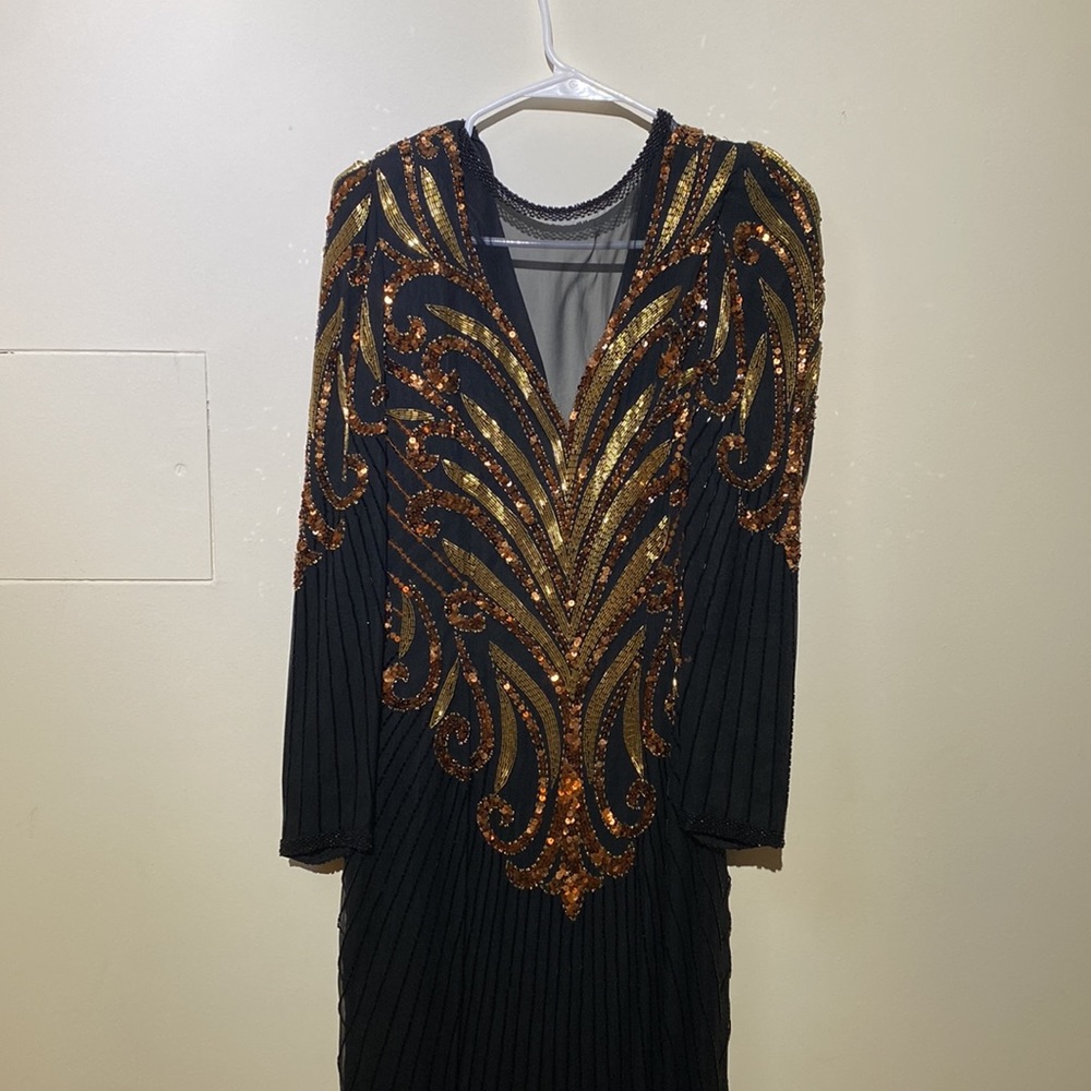 Size 10 vintage A. J. BARI beaded gown.